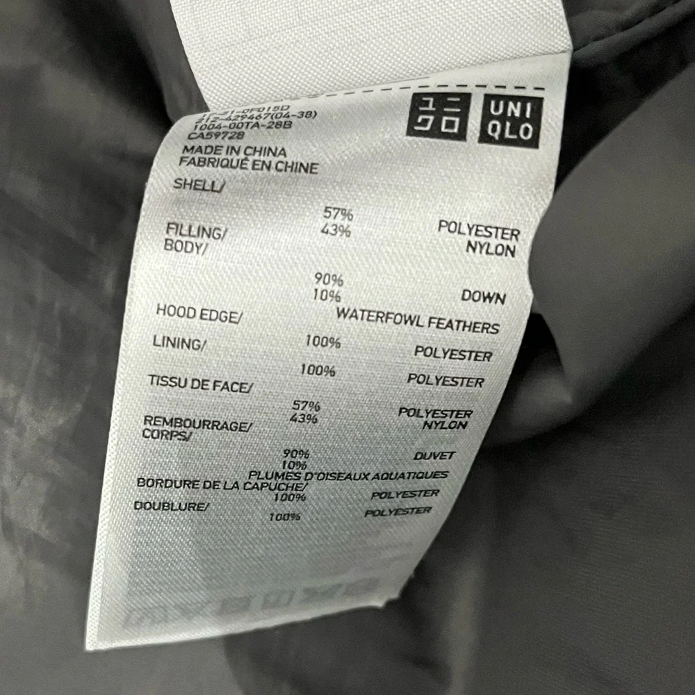 Uniqlo Seamless Down Coat in Charcoal Grey Small - Picture 5 of 5
